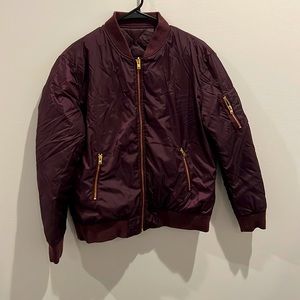 CLOSED…NEVER WORN Eggplant reversible puffer